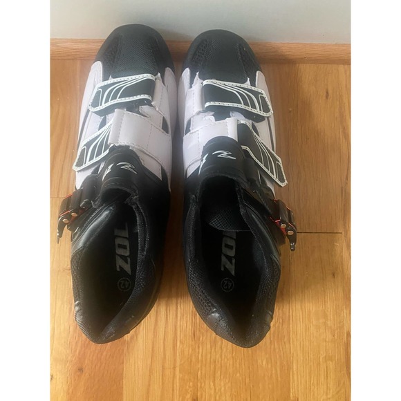 ZOL Cycling/Spin Shoes Black White Size Eur 42 equivalent to US 9 - Picture 5 of 8